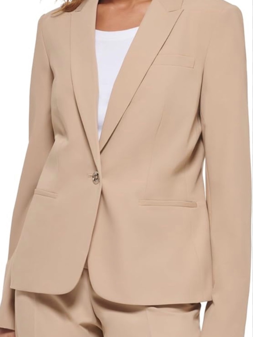 Tommy hilfiger Classic Single-Button Beige Blazer